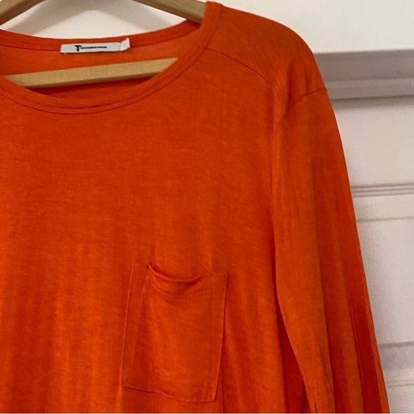 T By Alexander Wang Womens Orange Long Sleeve T-shirt - Picture 2 of 5